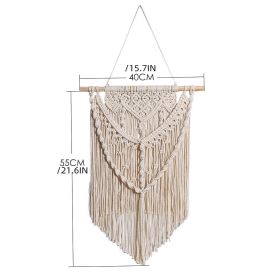 1pc Woven Wall Hanging Ornament, Bohemian Fabric Macrame Braided Tassel Wall Decoration, Boho Decoration For Living Room Bedroom Room Decor 1pc Woven Wall Hanging Ornament, Bohemian Fabric Macrame Braided Tassel Wall Decoration, Boho Decoration For Living Room Bedroom Room Decor